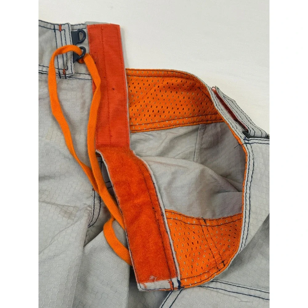 Billabong‎ Y2K Mens Board Shorts Size 32 Grey Orange Honeycomb Cargo M1096 Gas